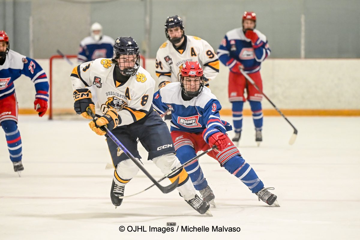 The <a href="/OJHLCougars/">Burlington Cougars</a> are up 3-0 over the <a href="/OakvilleBlades/">Oakville Blades</a> after the first 
<a href="/OJHLOfficial/">OJHL</a>