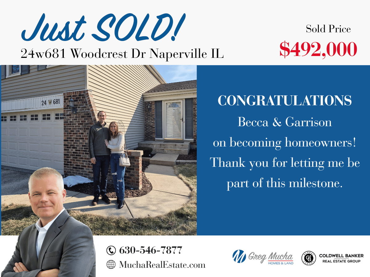JUST SOLD!! ✨🍾 #Naperville 
Congratulations Becca &amp; Garrison on becoming homeowners! Thank you for letting me be part of this milestone!!  

Planning on buying or selling? Call/ Text me to get started - 
☎️ 630-546-7877  🔗 MuchaRealEstate.com
#mucharealestate #muchahomes