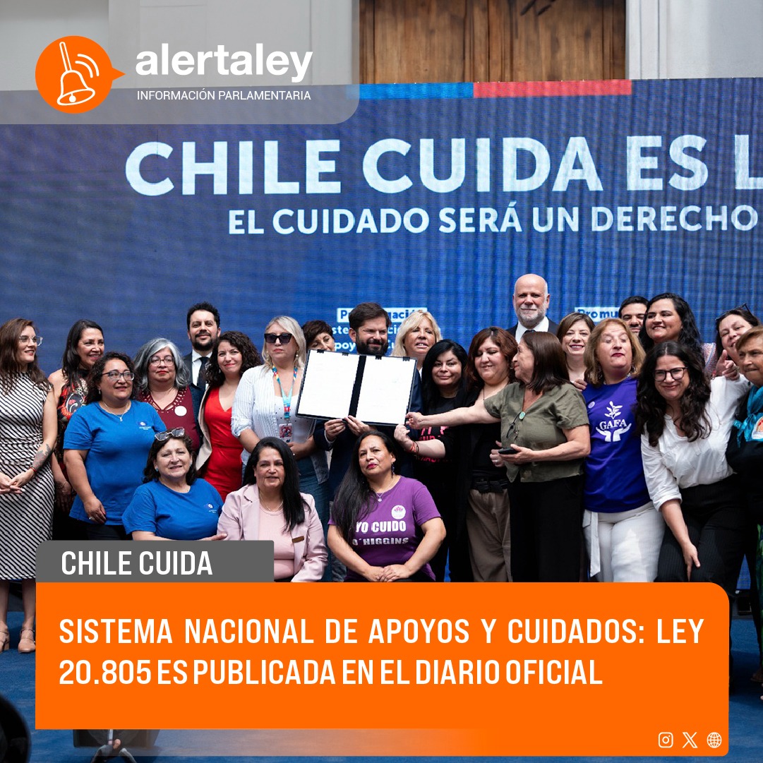 🔔La ley, también conocida como Chile Cuida, entrega herramientas para que las cuidadoras y cuidadores puedan abordar el autocuidado, contar con atenciones garantizadas para su salud mental y combatir el aislamiento y soledad.

alertaley.cl/sistema-nacion…