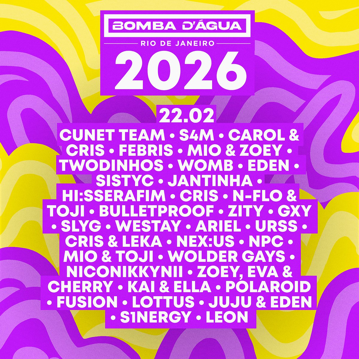 TV CUNET 📺 |    ⛱️ 2 𝘊𝘐𝘛𝘐𝘌𝘚. 1 𝘚𝘜𝘔𝘔𝘌𝘙. 𝘐𝘕𝘍𝘐𝘕𝘐𝘛𝘌 𝘚𝘗𝘓𝘈𝘚𝘏. ☀️

🌊 O 𝗕𝗢𝗠𝗕𝗔 𝗗'𝗔́𝗚𝗨𝗔 em Rɪᴏ ᴅᴇ Jᴀɴᴇɪʀᴏ apresenta...

𓇼.˚  sua 𝗟𝗜𝗡𝗘𝗨𝗣 𝗢𝗙𝗜𝗖𝗜𝗔𝗟!

→ 𝘋𝘪𝘢 22/02/26, 𝘢̀𝘴 18𝘩00, 𝘯𝘢 𝘊𝘶𝘯𝘦𝘵 😉

#BOMBADAGUA #NPOP
 #CUNET