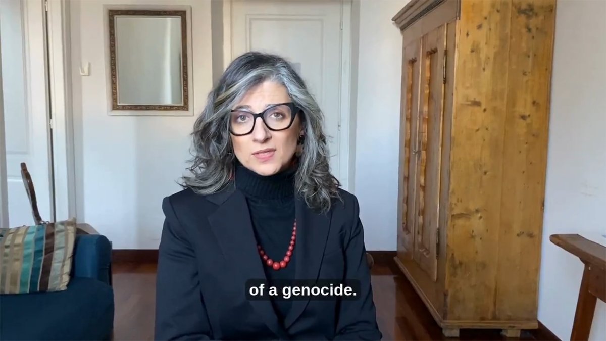 ℹ️ Zwei Sätze zur Albaner Franzi
 
Ich wurde nun zum wiederholten Male gebeten, etwas zu Francesca Albanese zu sagen.
Da das nicht mein Thema ist, nur kurz ein Posting:
 
▶️ Francesca Paola Albanese ist seit 2022 UN-Sonderberichterstatterin für Palästina.
Diese