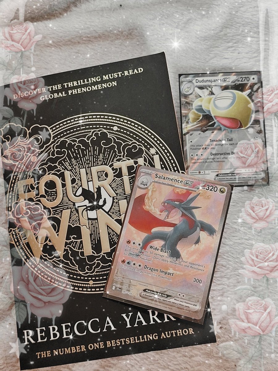 amycollects's tweet photo. When two worlds collide 🤍 #Pokemon #booklovers #books #fourthwing https://t.co/7QpMJvIJsN
