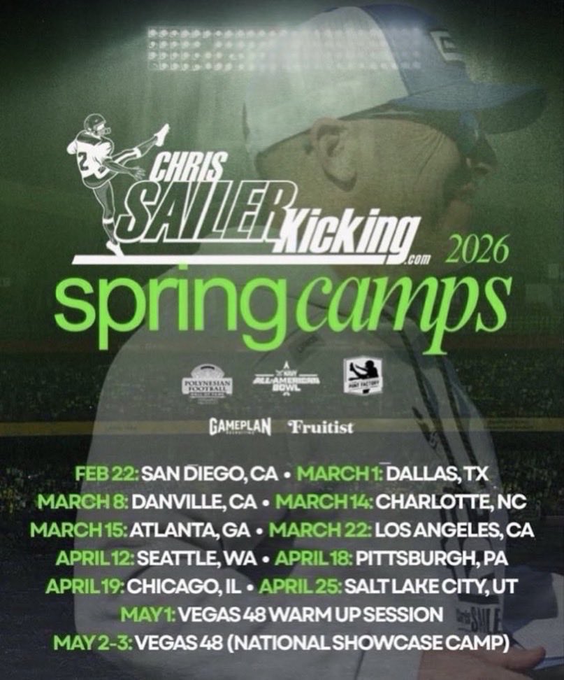 CSKRECRUITING's tweet photo. @dylandast This is Chris Sailer. I wanted to invite you to train &amp; get nationally ranked with Chris Sailer Kicking. Here is our upcoming schedule. DM me anytime! https://t.co/rmF7MR7qa6