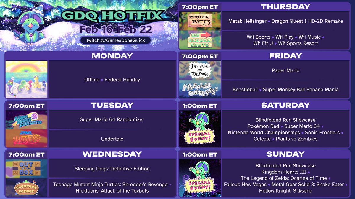 Who's excited for Games Done Blindfolded this weekend??!

gamesdonequick.com/hotfix/schedule