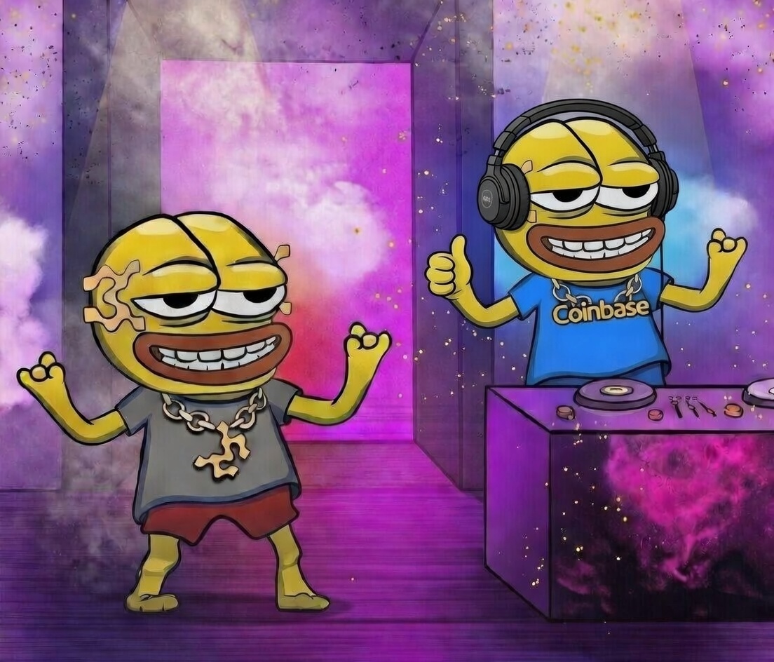 Alex_phsx's tweet image. Yo, @coinbase - hear the rhythm of the People’s Chain!
We’ve got the yellow fire on the left, the blue Coinbase DJ spinning the decks on the right, thumbs up saying IT’S ALL GOOD, LET’S #MOVE!

#coinbasehearthepeople #Movement