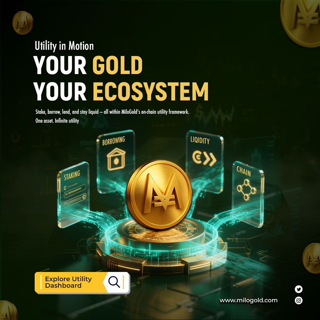 🚀 Utility in Motion. Gold That Operates.

Traditional gold sits in vaults.
MiloGold turns it into a programmable, on-chain utility layer.

With a single gold-backed position, you can:

Stake for structured yield
Borrow while maintaining gold exposure
Stay liquid inside