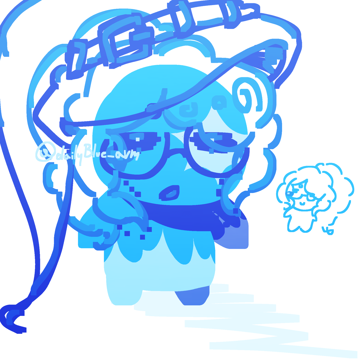 dailyBlue_avm's tweet photo. Ꮺ – · DAY 11 // DAILY BLUE

I am too lazy to do more of an actual drawing so uh, I don't know what this is silly blue!! 
#blueavm #blue #animationvsanimator #AnimationvsMinecraft https://t.co/hCdOjOUwgb