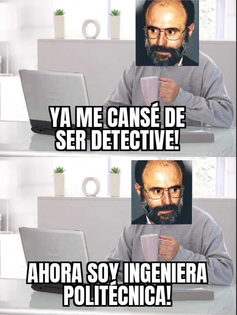 <a href="/Daniel_A_punto/">brutico (Daniel A punto)</a> <a href="/otravoz1/">otravoz</a> <a href="/azoteperverso/">CARLOS BENJAMIN</a> <a href="/ManuelPolo450/">Manuel Polo</a> <a href="/asturiano1987/">Asturiano</a> <a href="/albertolastiene/">alberto jose</a> <a href="/aapayes/">aapayés</a> <a href="/SgtRobertBarnes/">Sgt. Barnes 🇪🇸</a> <a href="/FONSEJ1/">FONSEJ 🇪🇸🫶🇺🇦</a> Teniendo la suerte de contar con Amparito y su dominio de la todología, estaba cantado, solo tenías que preguntarle a ella. Ya te lo dije, sabe todo de todo en todo. Lo mismo te resuelve un crimen en un tuit, que te arregla el GPS, o el mundo! Tremendo meme de personaje 😂😂😂