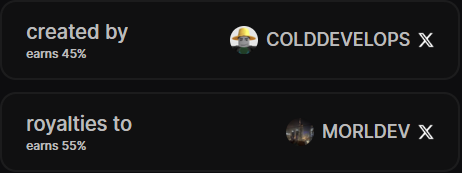 This is fucked $Morl just bonded and i saw that the dev was keeping 45% of the fees so I dmed <a href="/morldev/">Morl</a> and turns out he doesn't even know this guy

He didnt help work on the game only <a href="/morldev/">Morl</a> did so he deserves all of the fees

The dude who devved the coin is just some random