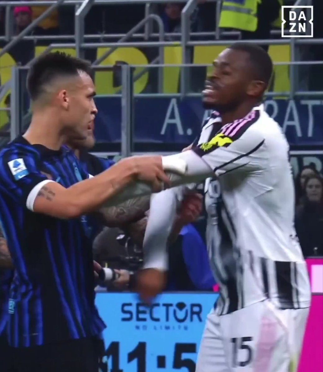 🗣 Lautaro Martinez to Kalulu: 

"It's not a yellow card, but the referee has already blown the whistle." ❌️