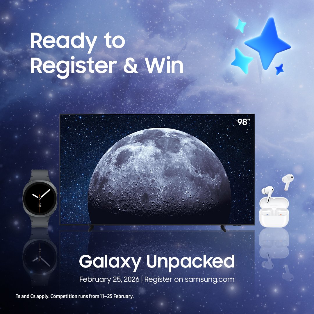If you're in Kenya and love tech, this is your sign! 
Samsung's #GalaxyUnpacked virtual party will be on the 25th Feb.
Witnesss the latest #GalaxyAI drops and stand a real chance to WIN big just by signing up.