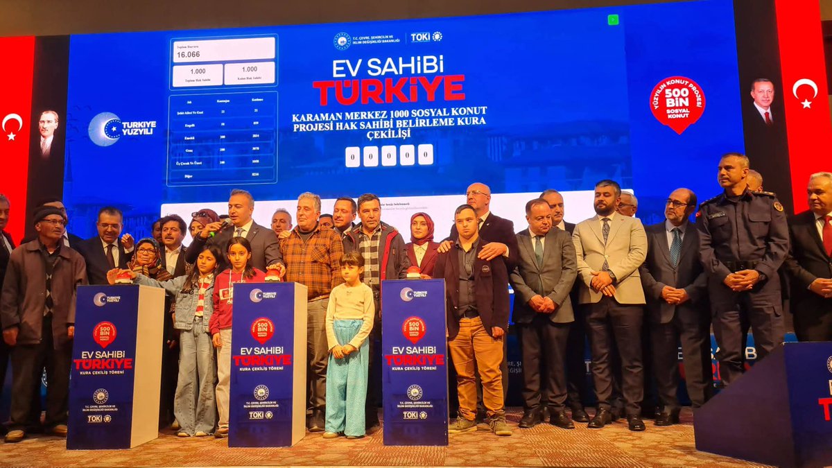 📍 TOKİ KURA ÇEKİMİ
Çevre Bakanımız değerli hemşerimiz Sn.Murat Kurum'un desteğiyle Karaman'da toplam 1.550 konutun kura çekimindeyiz,şimdiden hak sahiplerine hayırlı olmasını diliyoruz. 
Güzel şehrimiz Karaman için hayırlı olsun inşallah..