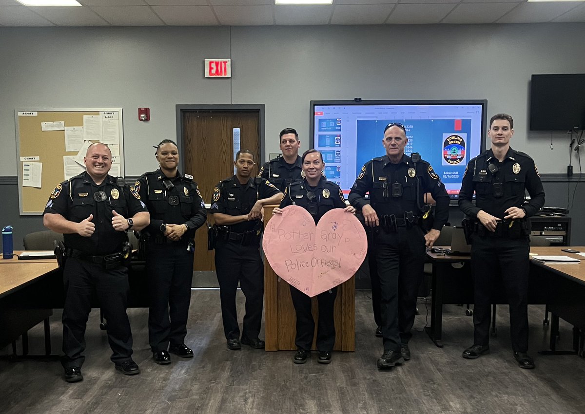 Nothing better than seeing the excitement from our friends at <a href="/PotterGrayPride/">Potter Gray</a>. 

Last week, Ms. Siddens’ class surprised our officers with this handmade heart for Valentine’s Day. ❤️ 

We are grateful for the love, kindness and creativity. Enjoy your day off!