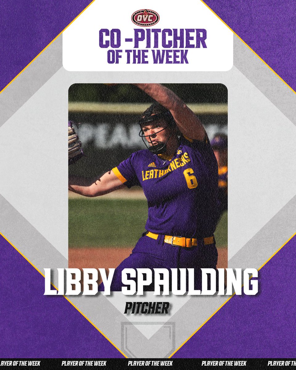 OVC Co-Pitcher of the Week 🥎🔥

Congrats to Libby Spaulding on earning Ohio Valley Conference Co-Pitcher of the Week honors🏆

#GoNecks | #OneGoal
