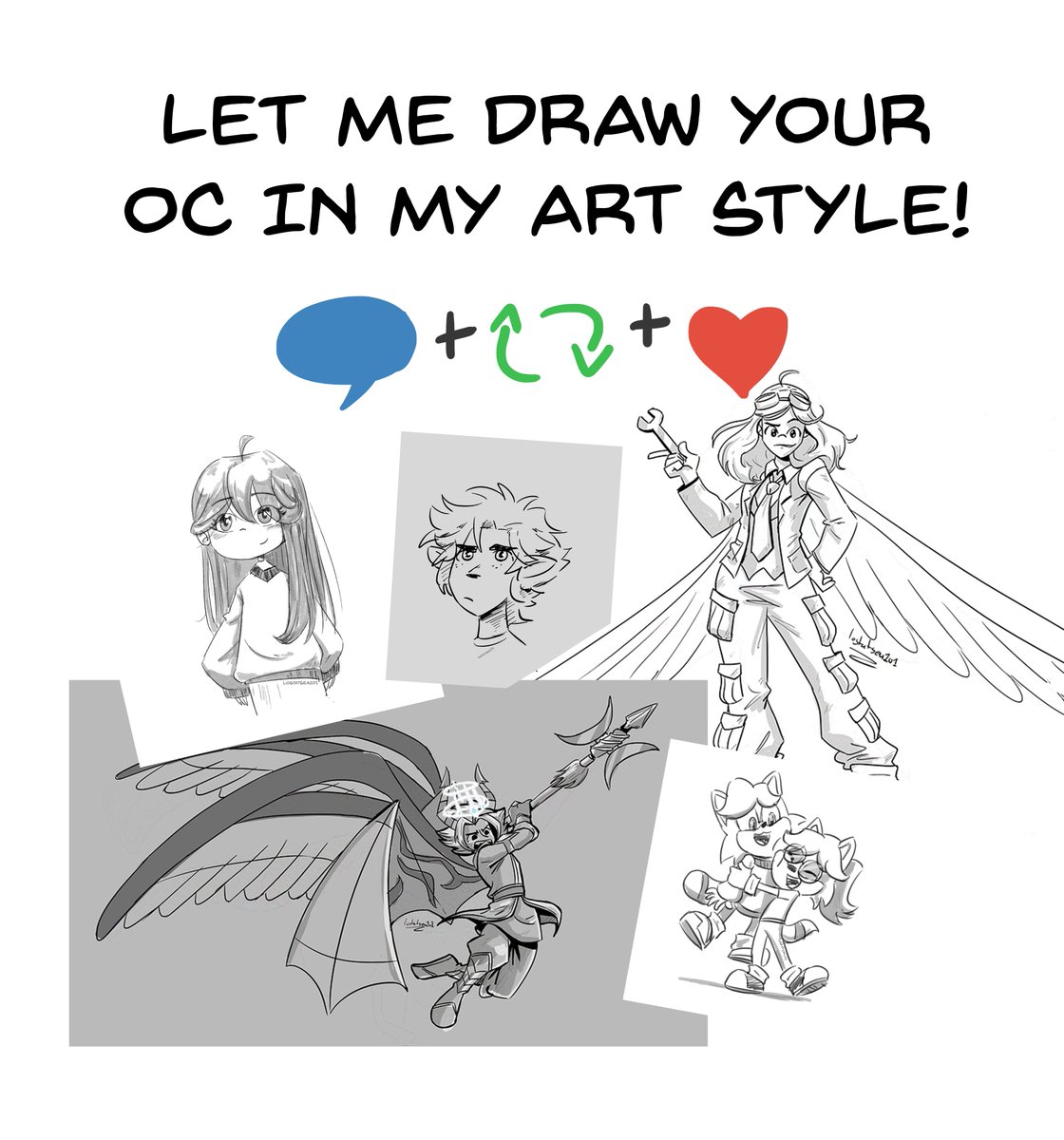 Hi! I’d love to draw your OC in my art style

Like + RT this post  
Optional: Follow 
Drop your OC below 

#ocart #artmoots