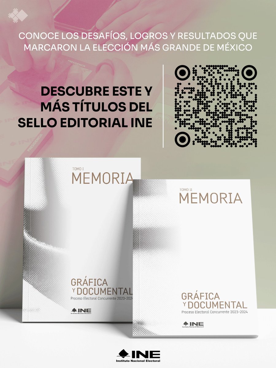 📢 Consulta de la versión digital de la Memoria Gráfica y Documental: ine.mx/cuadernos-divu… 👨🏻‍💻👩‍💻y conoce los desafíos, logros y resultados que marcaron la elección 2023-2024