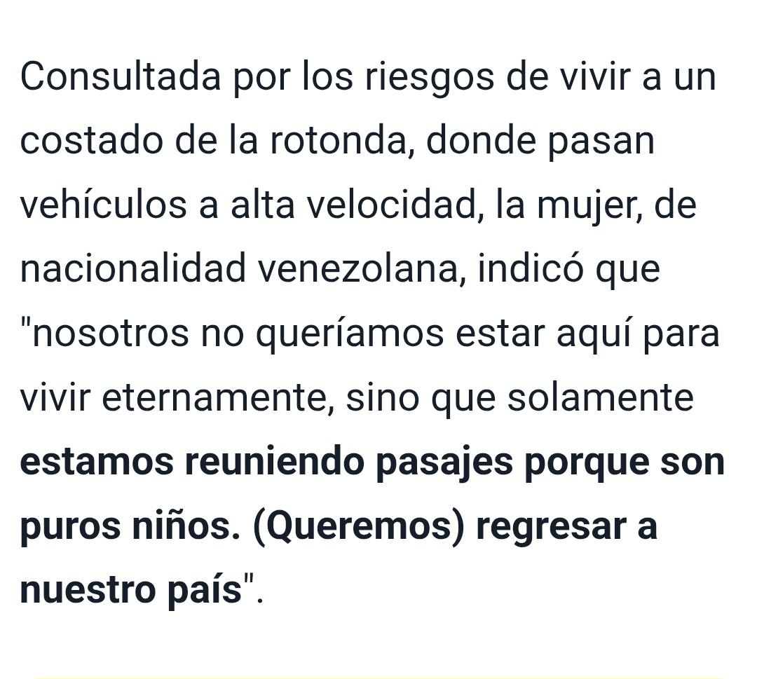 Que cacho wn. La veneca de aprox 50 años tiene 10 hijos, 6 menores y las hijas tienen 3 cada una. Viven ahi  hace 2 años y  segun ella ahorraban para irse a vzla, victimizandose como acostumbran. Que se vayan como llegaron, no es nuestro problema.