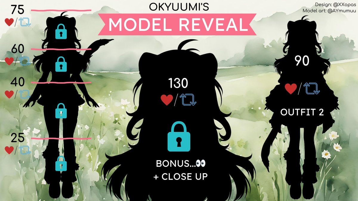 OkYuumi's tweet image. 【✨MODEL REVEAL✨】

It's been a year since I've worked on this new model.
Now it's finally time to reveal me..! ♡

♡ + ↺ to unlock me!

🗓️ Debut: Feb 28th at 2 PM CET / GMT+1

#vtuber #vtubermodel #debut