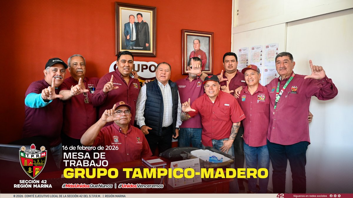 Seccion42_STPRM's tweet photo. En esta ocasión, la jornada de trabajo ha llevado a nuestro líder Luis Gerardo Pérez Sánchez a reunirse con las compañeras y compañeros del Grupo Tampico-Madero, donde se desarrolló una mesa de trabajo.
Durante este encuentro, las y los trabajadores pudieron expresar de manera personal e individual sus necesidades, propuestas y experiencias, generando un intercambio productivo que reafirma la importancia de mantener una comunicación cercana con cada grupo.
Un punto especialmente significativo ha sido el reconocimiento de nuestro líder a la destacada participación de los trabajadores jubilados, quienes, con su experiencia y profundo sentido de pertenencia, continúan involucrándose activamente en las actividades del grupo.

Su apoyo en las labores de mantenimiento de las diferentes instalaciones es un ejemplo de compromiso intergeneracional y de la fuerza que representa la comunidad petrolera cuando trabaja unida.

Asimismo, las y los trabajadores del Grupo Tampico-Madero refrendaron su compromiso con la política sindical y la visión de nuestro máximo dirigente nacional, lng. Luis Ricardo Aldana Prieto, reconociendo en su liderazgo una guía clara para fortalecer la unidad, la cercanía y la atención permanente a la base trabajadora. Siguiendo sus instrucciones, se reiteró que la esencia del sindicato está en su gente, y que la presencia constante es la mejor manera de honrar esa convicción.

La jornada concluyó con el reconocimiento al esfuerzo colectivo y con el compromiso de seguir impulsando acciones que fortalezcan la operación, la seguridad y el bienestar de todas y todos los integrantes de Sección 42.

#SomosSTPRM 
#MásUnidosQueNunca 
#UnidosVenceremos
@lgps03101
@MarcoAzuara1