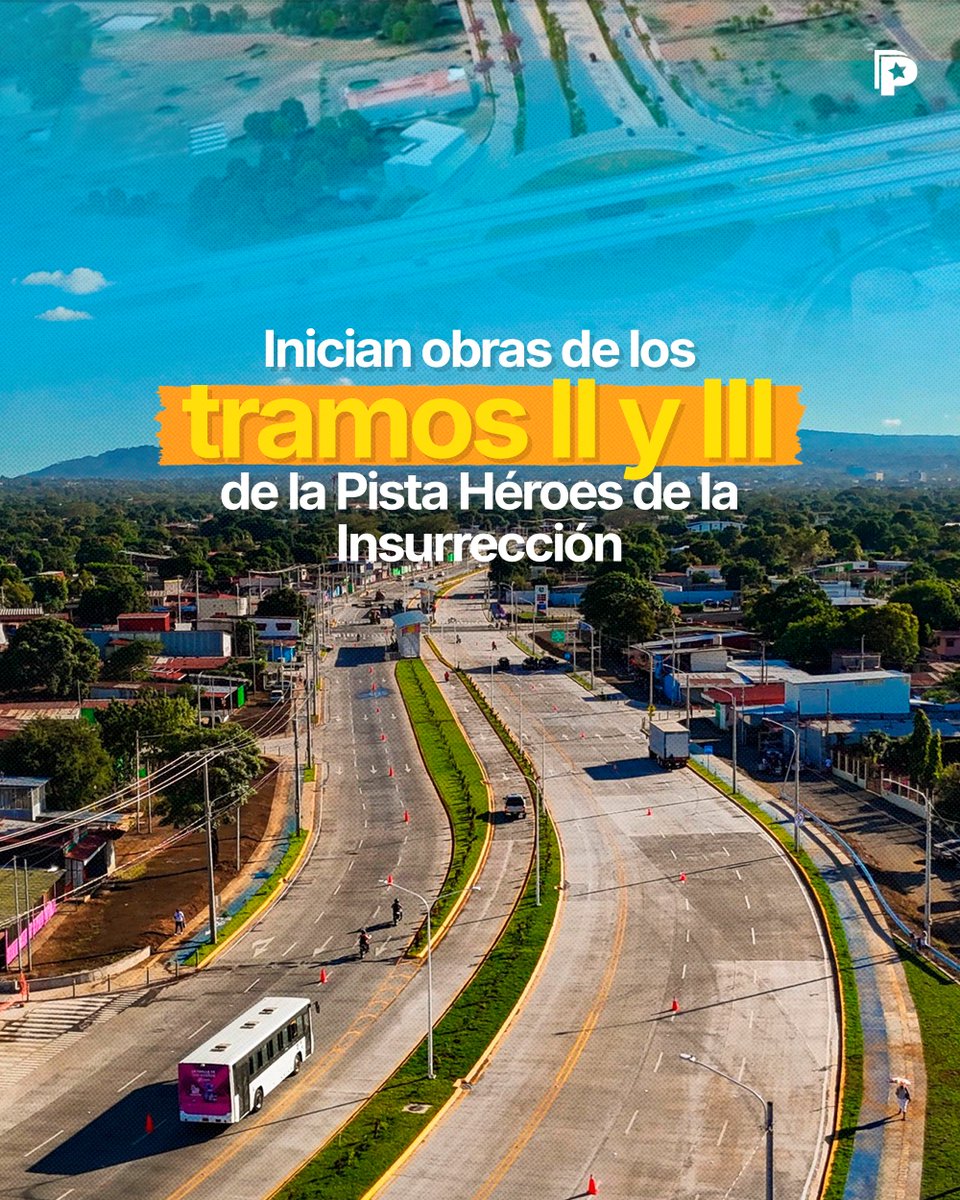 La Cra. Rosario Murillo informó en su intervención del mediodía por la señal de Canal 4 Nicaragua el inicio de los trabajos en los tramos II y III de la Pista Héroes de la Insurrección.🇳🇮❤️🖤