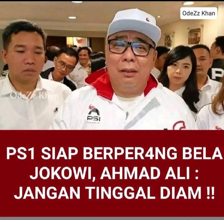 Emang PSI mau perang lawan siapa utk bela Jokowi ??
Harusnya fokus membela rakyat dg berperang melawan kebijakan2 yg tdk berpihak kpd rakyat. 

-----
Gong Xi Fa Cai Pagiii Libur