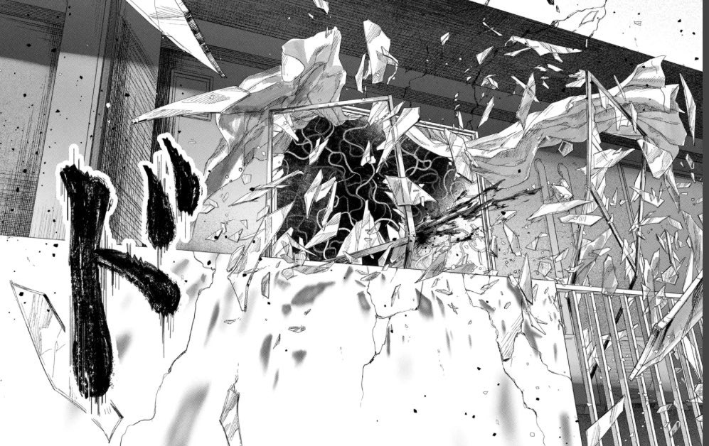 the blood mixing with the shattered glass, the lines of composition.. mokumokuren artistic genius but heart breaker