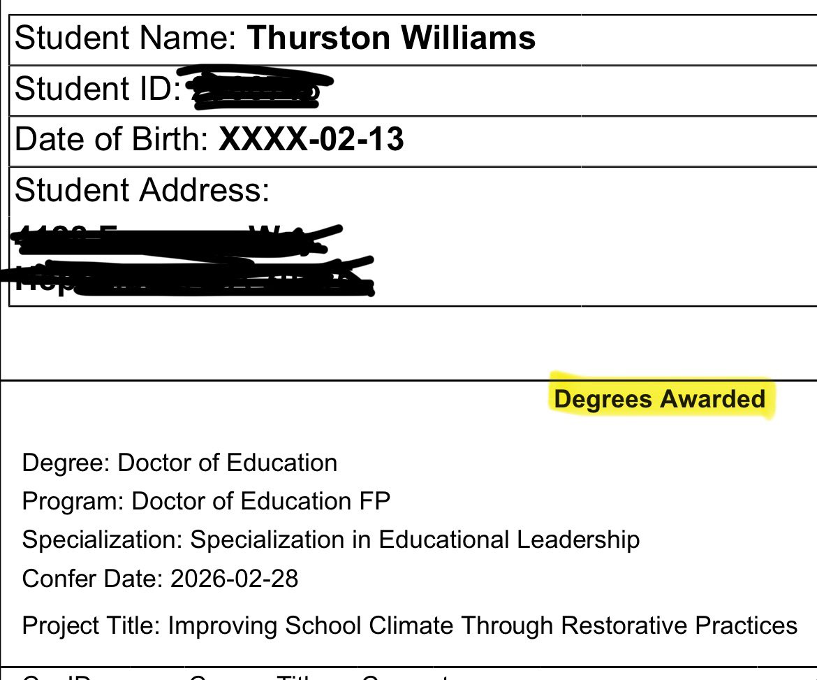 Thurston Williams, Ed.D tweet media
