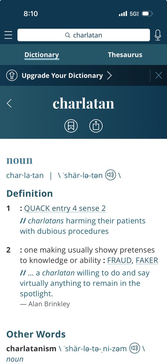 ryanwdolan's tweet photo. @JohnHuber72 Meets the definition of charlatan almost perfectly. https://t.co/ccUWToYYEj
