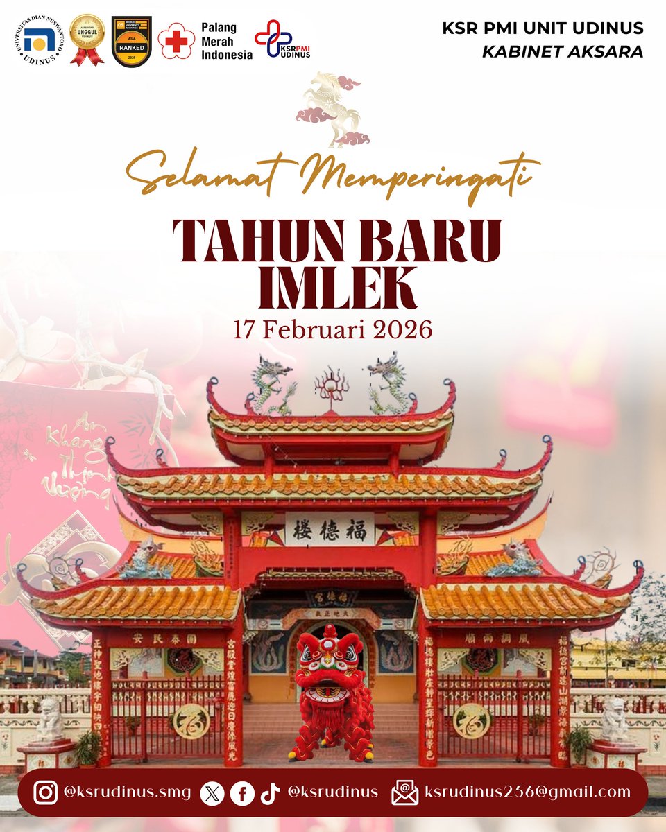 𝒔𝒊𝒂𝒎𝒐 𝒕𝒖𝒕𝒕𝒊 𝒇𝒓𝒂𝒕𝒆𝒍𝒍𝒊!

Gong Xi Fa Cai 2026🏮🧧

Menyambut Tahun Baru Imlek dengan rasa syukur atas proses yang telah dilalui, serta harapan baru yang tumbuh perlahan di hati ❤️🙌🏻