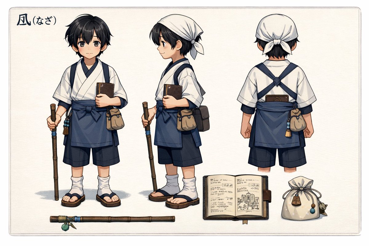 凪（なぎ）。 豆腐職人見習いの少年。無口で観察好き。光や夜景に心惹