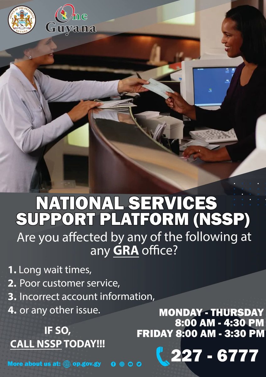 AlexDaneFraser's tweet photo. Government support and services #Guyana #oneservice #unity #tax https://t.co/cwOWfnWtXV