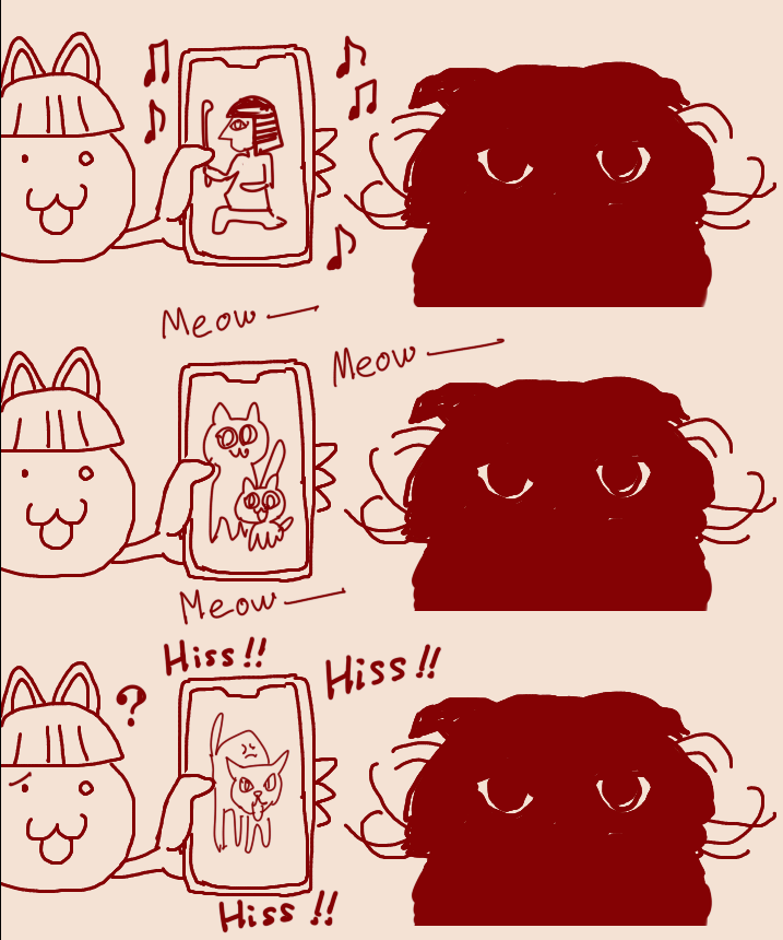 「猫にエジプトの音楽を聴かせると神だった頃の記憶を思い出す」
ぼく「面白そう!やってみよう!!」
猫(完全無反応) 