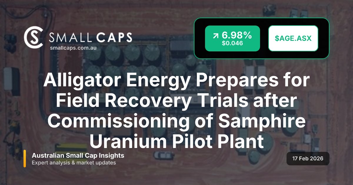 SmallCapsASX's tweet image. Alligator Energy Prepares for Field Recovery Trials after Commissioning of Samphire Uranium Pilot Plant

#ASX #SmallCaps #AGE

smallcaps.com.au/article/alliga…