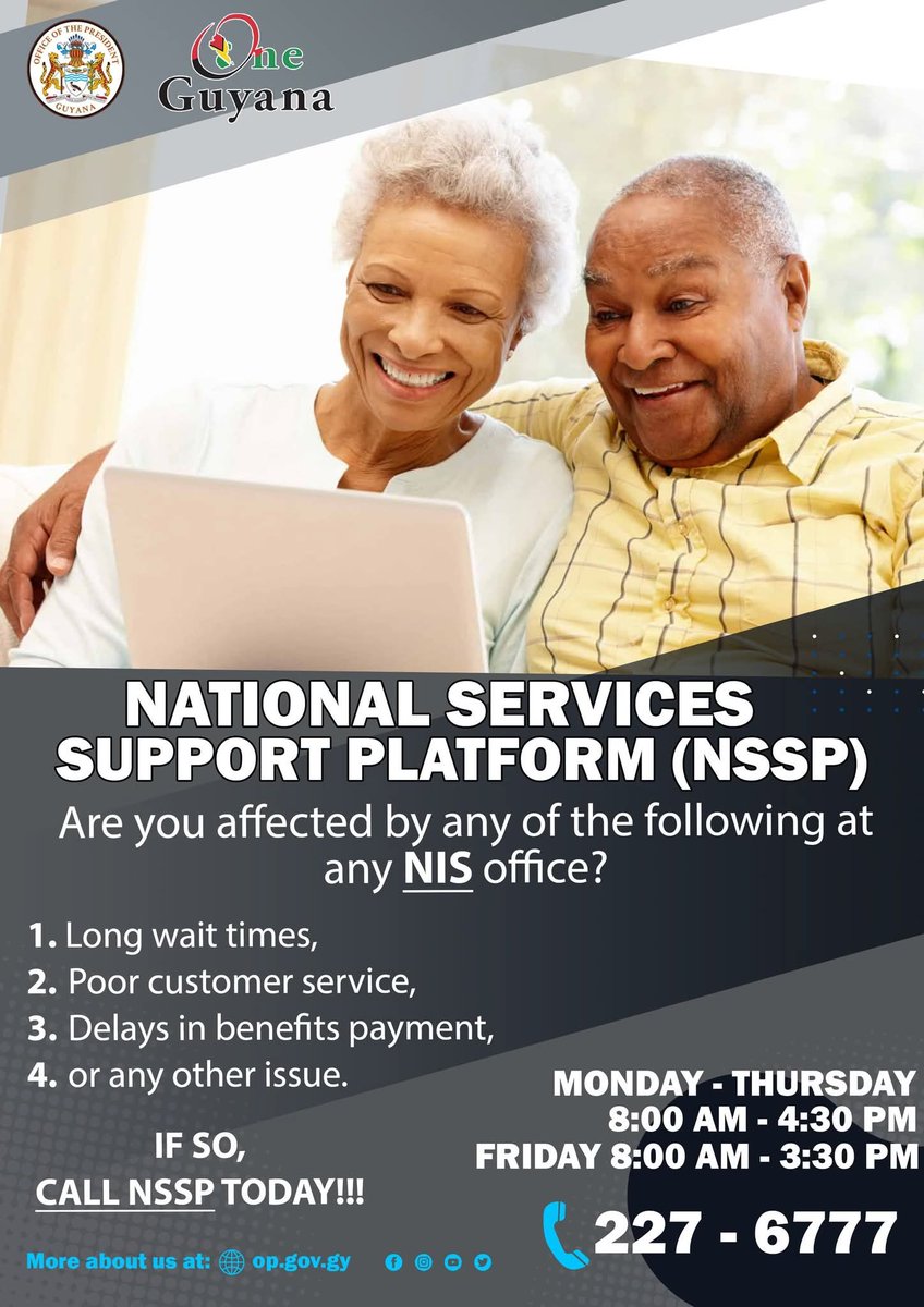 AlexDaneFraser's tweet photo. Government support and services #Guyana #oneservice #unity #nis https://t.co/fFApHTI9gG