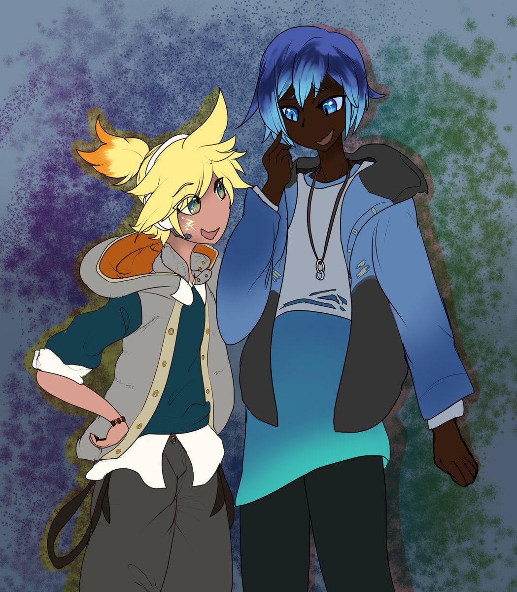 raptorous_'s tweet photo. altho I made edits for them last year, it took longer for me to draw them: my versions for Kaito and Len within the VBS sekai!
honestly for that sekai i miss more varied skin tones, tattoos, accessories, etc bc it's so watered down for the music genres they're going for https://t.co/ht2DGcWOf7