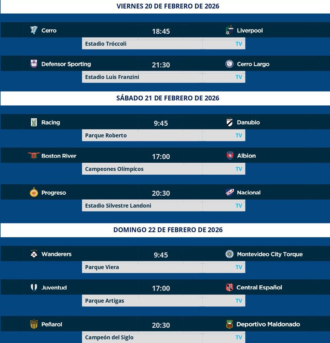SE FUE LA SEGUNDA ️ Terminó la fecha 2 del Torneo Apertura 2026 con el ...