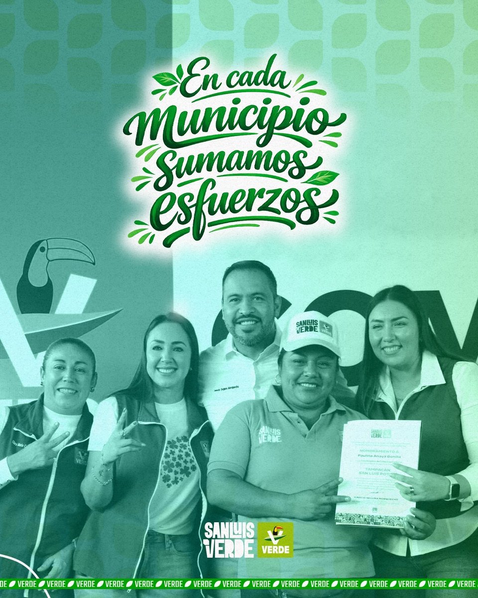 Municipio por municipio, el Equipo Verde suma esfuerzos para seguir trabajando MÁS cerca de la gente. ¡Súmate! 💚🤝