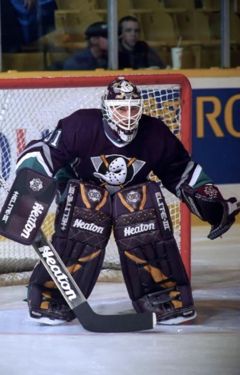 pre2000hockey's tweet image. Goalie day 
#vintagehockey #goalies #ducks