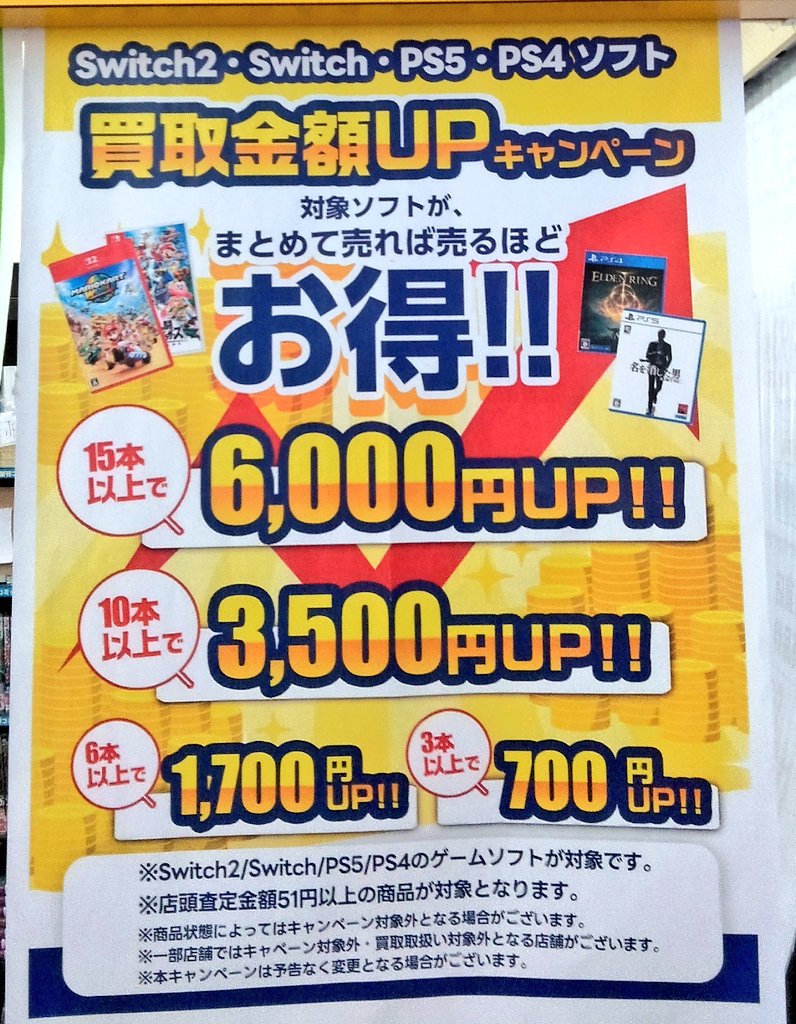 只今、中古ゲームソフトのまとめ売りが大変お得です！ 対象のソフトを