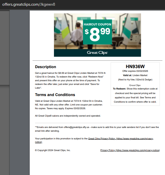 12.99 Great Clips Coupon Code April 2026 tweet media