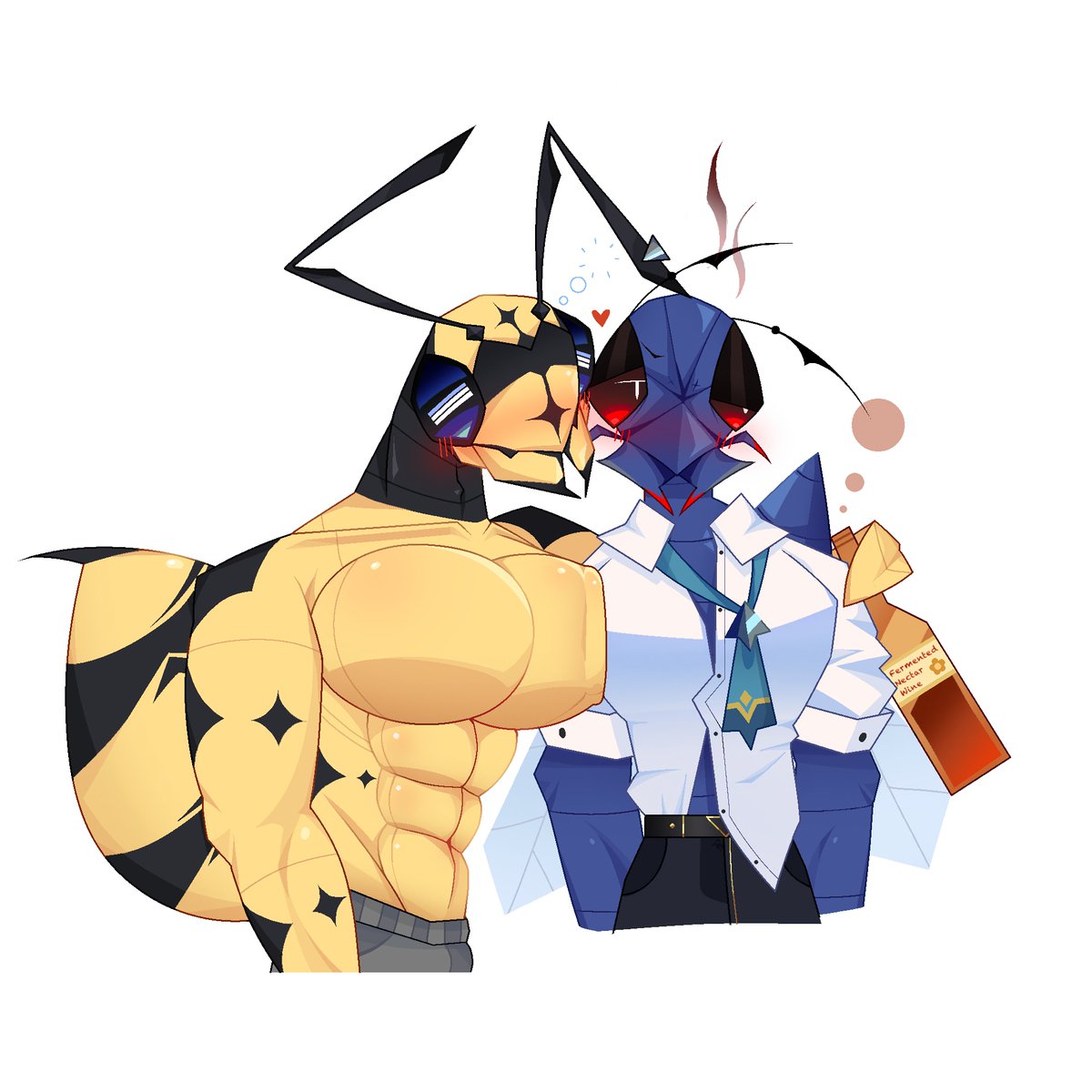 Starpost_Ant's tweet image. Late night drinking 🐝x🦟 #art #insect