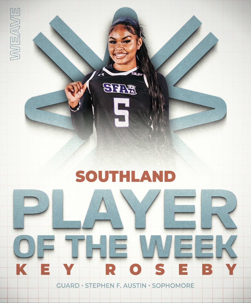 Congratulations to Key Roseby on winning the Southland Conference Player of the Week award. #WEAVE 🧶