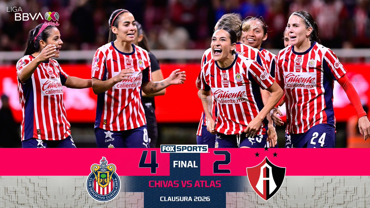 CHIVAS REMONTA Y GANA EL CLÁSICO TAPATÍO CON POLÉMICA 🐐

#CentralFOX | Atlas ganaba, pero el Guadalajara reaccionó para imponerse en casa; el DT de las Rojinegras fue expulsado.

⚽ Sanjuana Muñoz
⚽ Brenda Ceren
⚽ Gabriela Valenzuela
⚽ Adriana Iturbide
⚽⚽ Jasmine Casarez