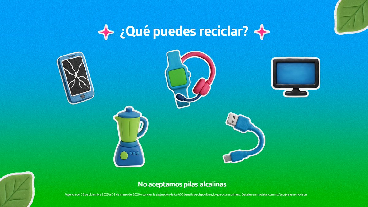MovistarMX's tweet image. ¡Recicla con Planeta Movistar y recibe beneficios! Trae tus electrónicos viejos a tu tienda Movistar más cercana y descubre los beneficios que tenemos para ti. ​

Toda la info para ayudar al planeta las ves aquí: movistar.com.mx/planeta-movist…

#ConectaConLoQueTeMueve #Reciclaje