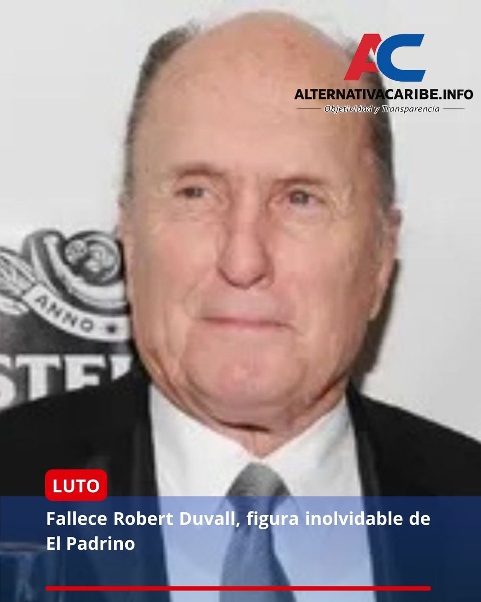 #LUTO en el #Cine falleció #RobertDuvall de la película #ElPadrino

MÁS INFO: acortar.link/dba7JQ