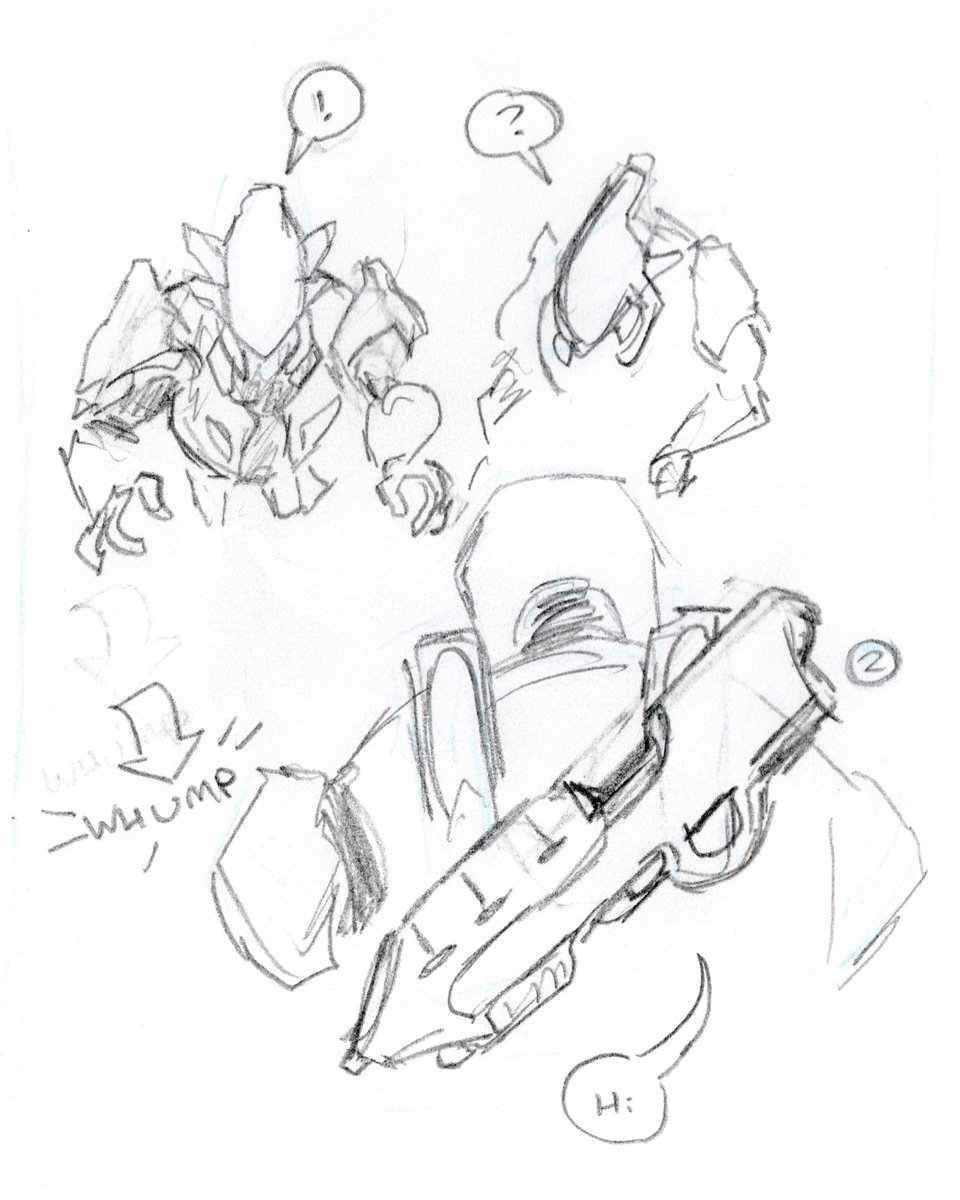 Chief alights on the arrival deck of the Sangheili cruiser. Two nearby Elites trade glances—it’s him?—but quickly return their attention to the guest. Chief wryly breaks the ice. "Hi." (from Halo: Judgment, page 116) #Halo #HaloInfinite #HaloJudgment