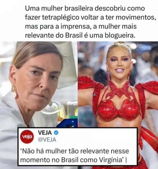 MFernandes44460's tweet photo. Uma cientista brasileira descobre como devolver movimentos a um tetraplégico…

Mas para parte da imprensa, a mulher mais relevante do Brasil é uma influenciadora.

O que realmente define “relevância” hoje?

Clique aqui para saber mais.
https://t.co/IIwHQycXtV https://t.co/S0D6k9lItr