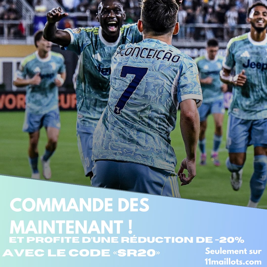 Juventus Extérieur 2025/2026
Un maillot frais et élégant, au design ondulé bleu glacier, inspiré des reliefs italiens. Parfait mélange entre modernité et héritage.
🛒 Disponible sur 11maillots.com – -20 % avec le code SR20 !