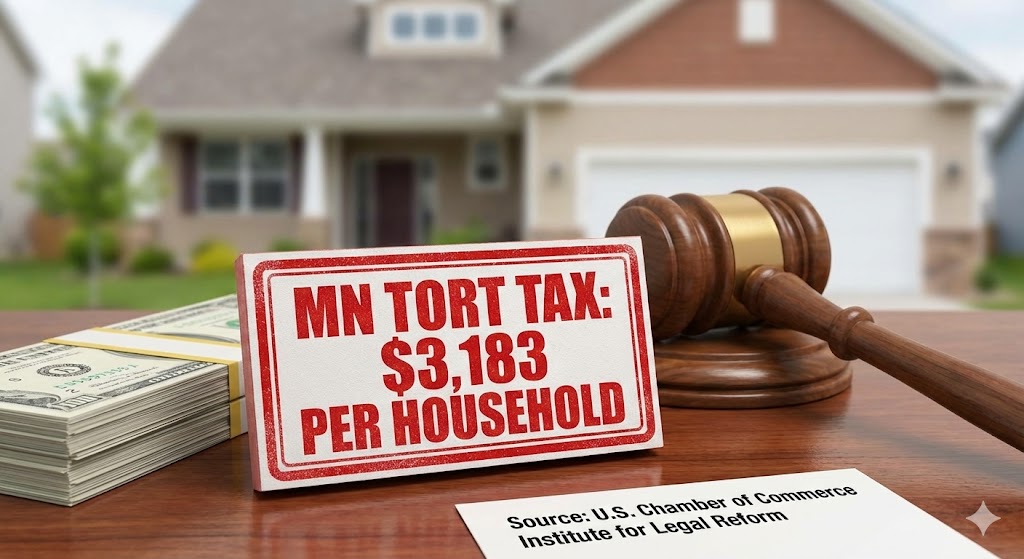 InsuranceFed_MN's tweet image. 🚨Minnesota households pay an annual $3,183 “tort tax” due to legal system abuse! A bipartisan task force just recognized this is a major driver of rising insurance premiums. It’s time for reform. #MNleg #InsuranceAffordability READ more: bit.ly/46f0ieu