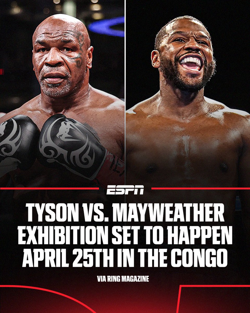 ESPNRingside's tweet image. The planned exhibition bout between Mike Tyson and Floyd Mayweather seems to have landed on a date and location 👀